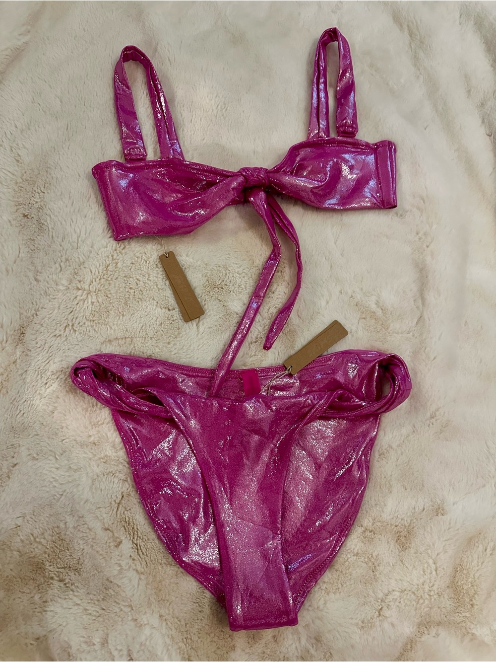 SKIMS Shimmer Magenta Bikini Set
